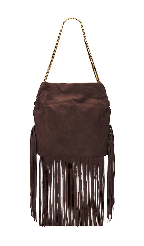 Veronica Beard Fringe Slouch Shoulder Bag In Gold
