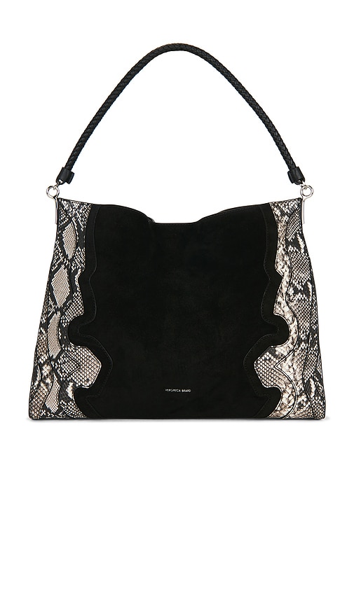 Veronica Beard Snake Embossed Vida Hobo Bag In Black Multi