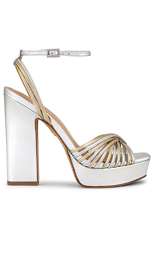 Veronica Beard Fletcher Heel in Silver & Gold