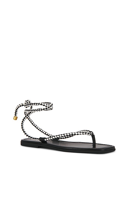 Veronica Beard Carmina Woven Cord Sandal In Black