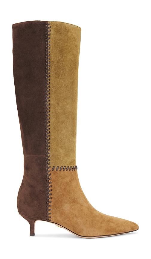 Veronica Beard Lisa 45 Tall Whipstitch Boot in Brown. - size 7 (also in 7.5, 8)