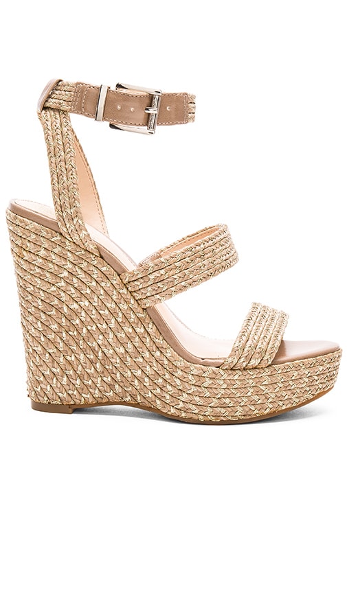 Vince Camuto Melisha Wedge in Nude and Gold | REVOLVE