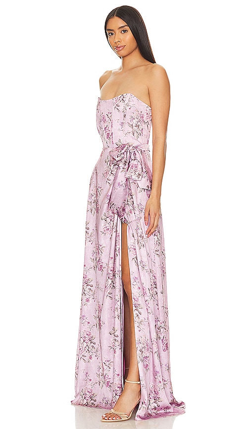 Shop V. Chapman Cecilia Gown In Lilac Tapestry Rose