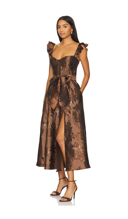 Shop V. Chapman Vera Dress In Cocoa Baroque Floral