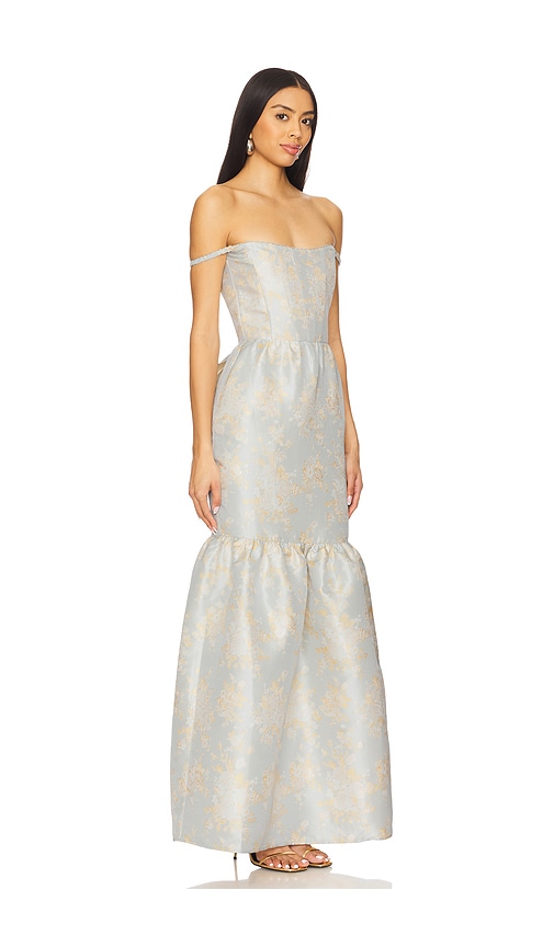 V. Chapman Cherie Gown In Sky Windsor Brocade