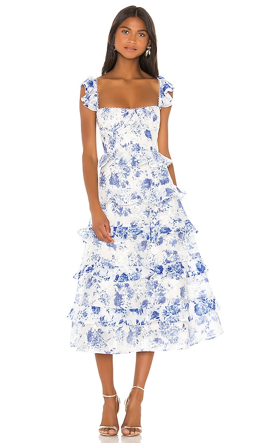 V. Chapman Maribelle Dress in French Blue Floral | REVOLVE