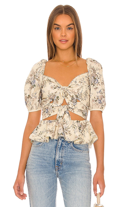 V. Chapman Geneva Top in Blue Bouquet | REVOLVE