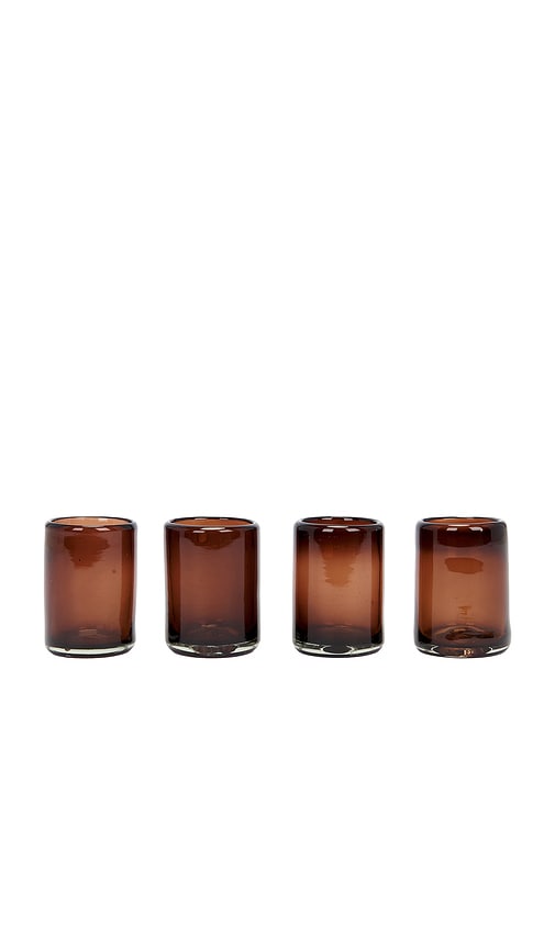 Verve Culture Set Of 4 Tamarind Shot Glasses In Brown