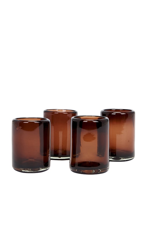 Verve Culture Set Of 4 Tamarind Shot Glasses In Brown