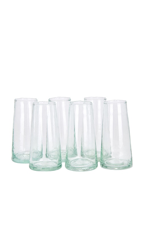 Verve Culture Set Of 6 Champagne Glass In Green