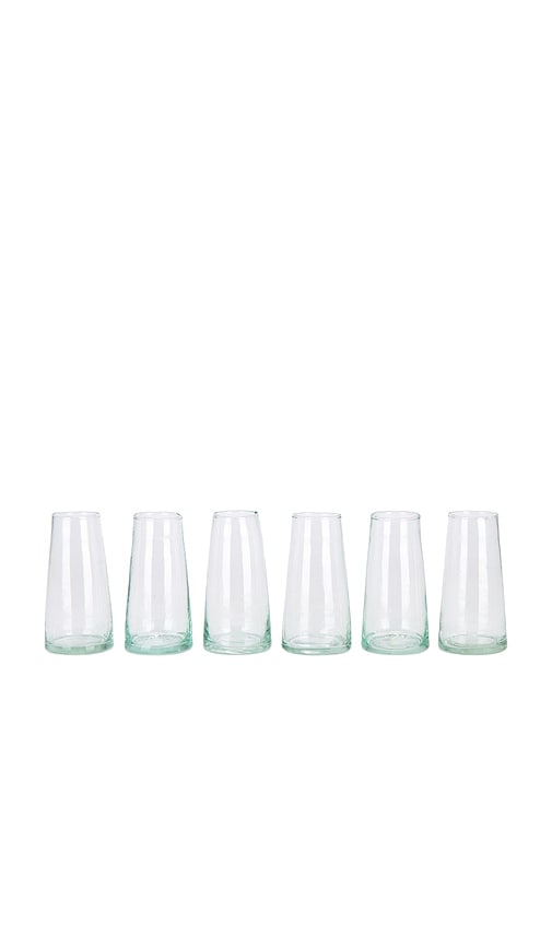 Verve Culture Set Of 6 Champagne Glass In Green
