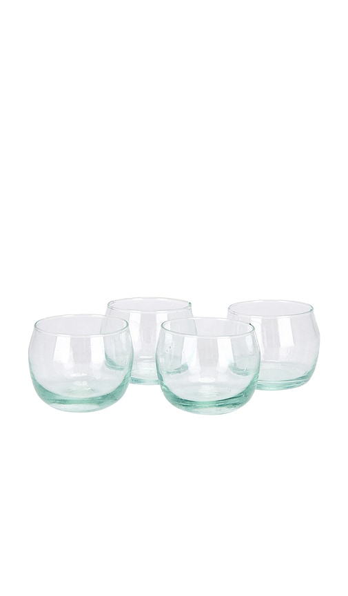 Verve Culture Set Of 4 Stemless Wine Goblets In Transparent