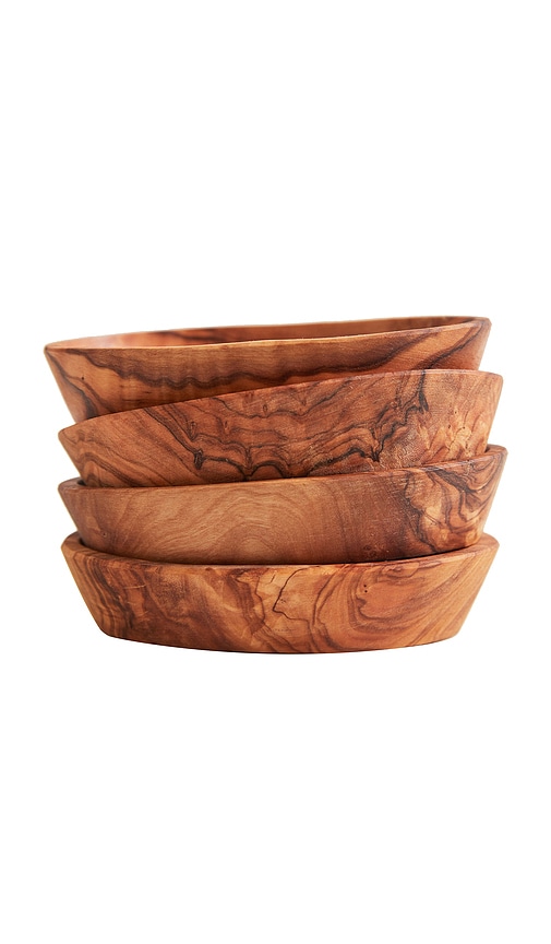 Verve Culture Set Of 4 Olivewood Aperitivo Bowls