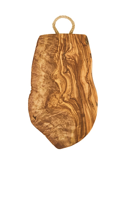 Verve Culture Olivewood Charcuterie Board With Rope Handle In Brown