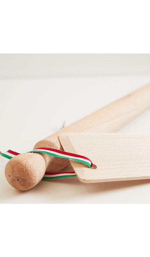 Verve Culture Beechwood Long Rolling Pin & Pasta Scraper In Brown