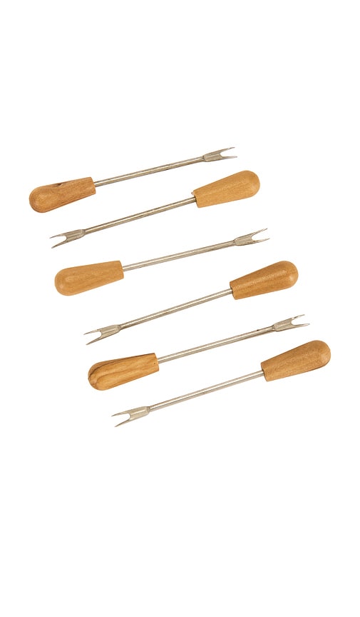 Verve Culture Set Of 6 Olivewood Aperitivo Forks