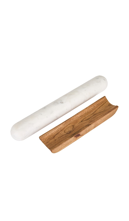 Verve Culture Marble Rolling Pin & Stand In Multi