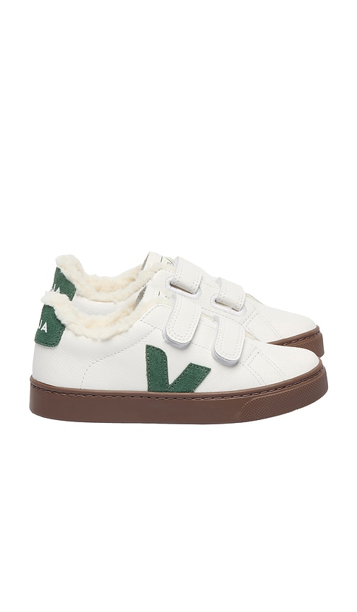 Veja Kids Small Esplar Sneaker in White Cyprus Bark