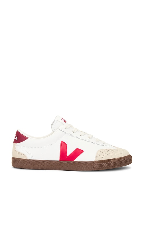Veja Volley Sneaker in White, Pekin, & Bark