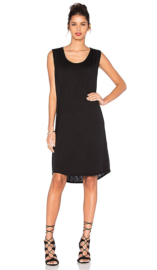 Velvet by Graham & Spencer Gipper Lux Slub Tank Dress in Black | REVOLVE