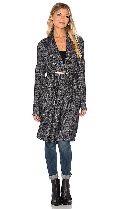 Dejavu Long Sleeve Front Draped Cardigan