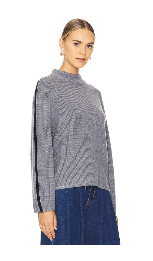 Shop Velvet By Graham & Spencer Teagan Pullover In Heather Grey & Navy