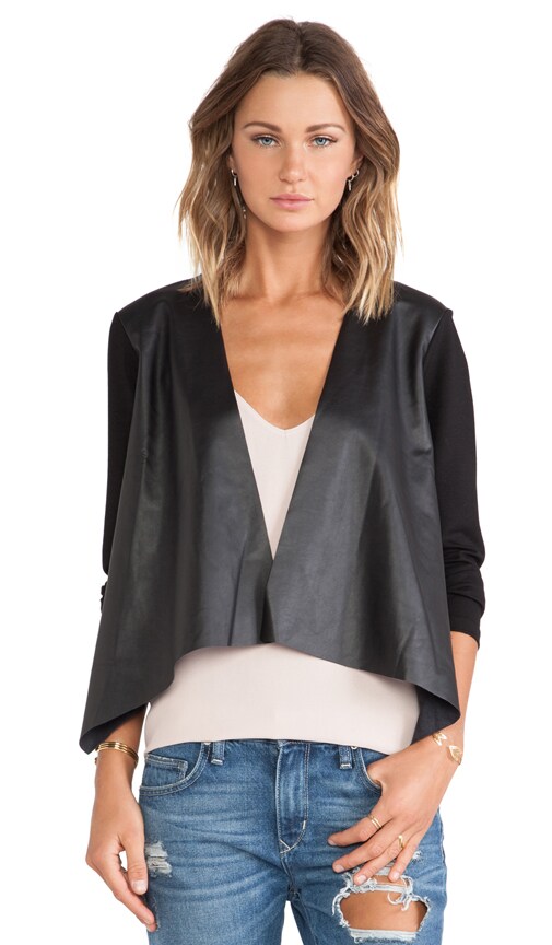 Velvet by Graham & Spencer Candy Ponti w/ Faux Leather Jacket in Black