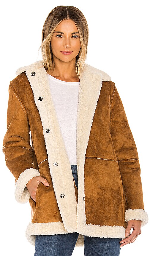 Kailani Faux Suede Sherpa Coat