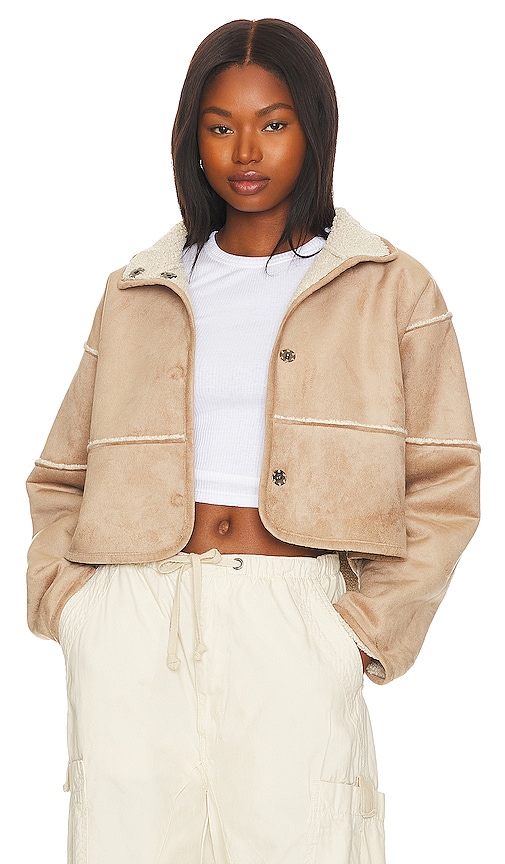 Velvet by Graham & Spencer Kelly Reversible Sherpa Jacket in Sand