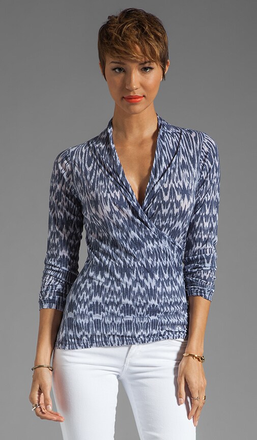 Ikat Burnout Cadmus Faux Wrap Top