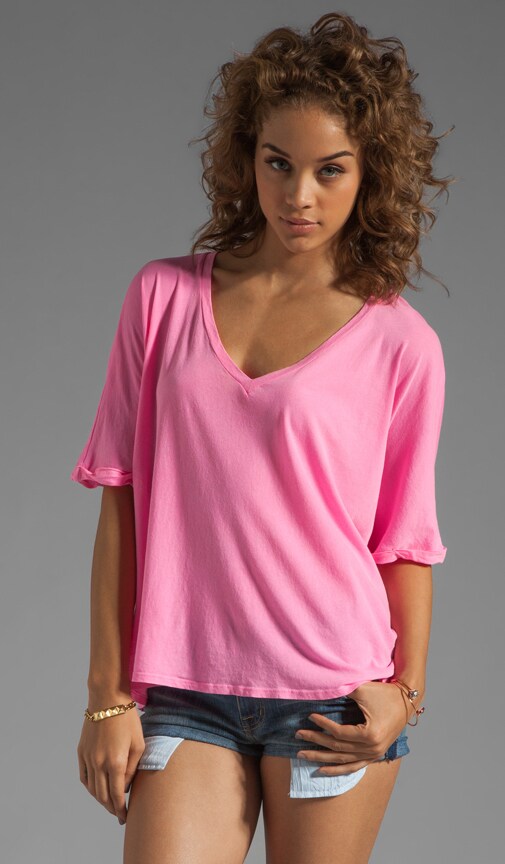 Lucia Sheer Jersey V Neck Top