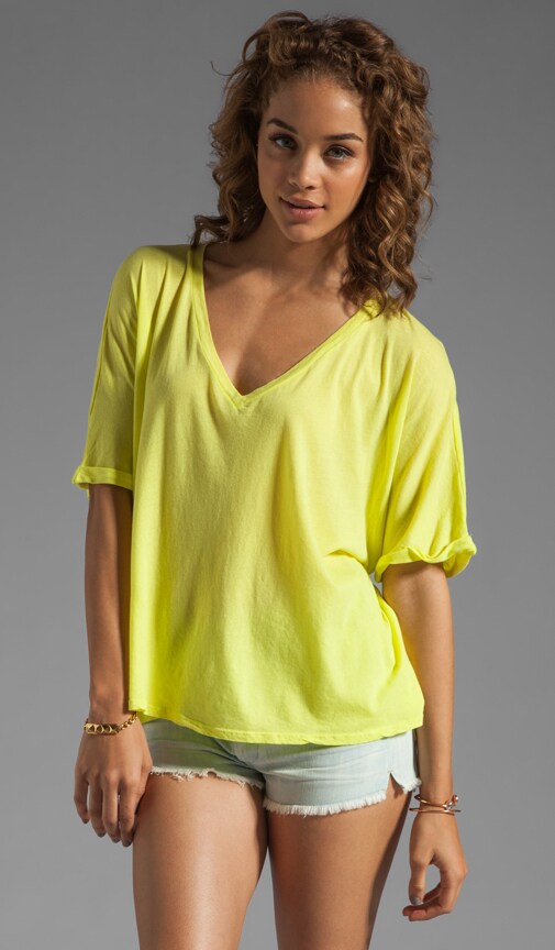 Lucia Sheer Jersey V Neck Top