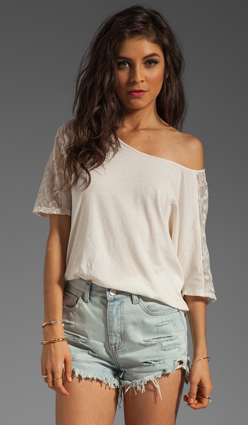 Keesha Embroidered Mesh Shoulder Top