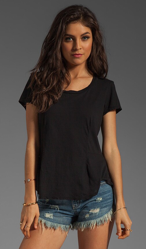Rose Sheer Jersey Peplum Tee