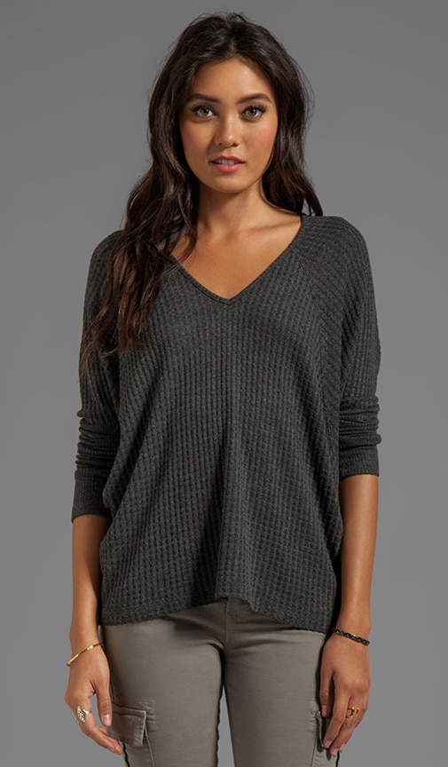 Maxella Thermal Knit Long Sleeve V-Neck