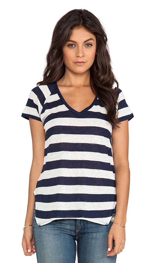 Fara Stripe Linen Knit Tee
