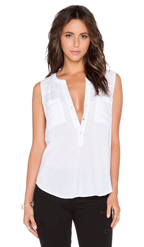 Velvet By Graham And Spencer Jael Rayon Challis Top In White Revolve