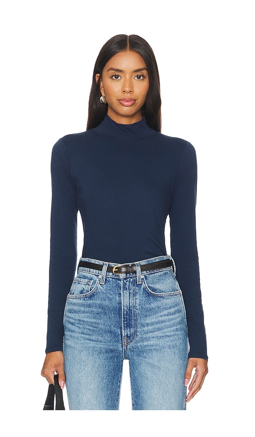 Shop Velvet By Graham & Spencer Nadene Turtleneck In Navy