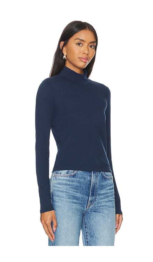 Shop Velvet By Graham & Spencer Nadene Turtleneck In Navy