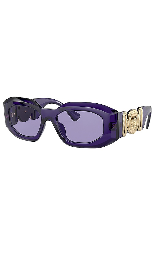 Shop Versace Oval Medusa In Purple