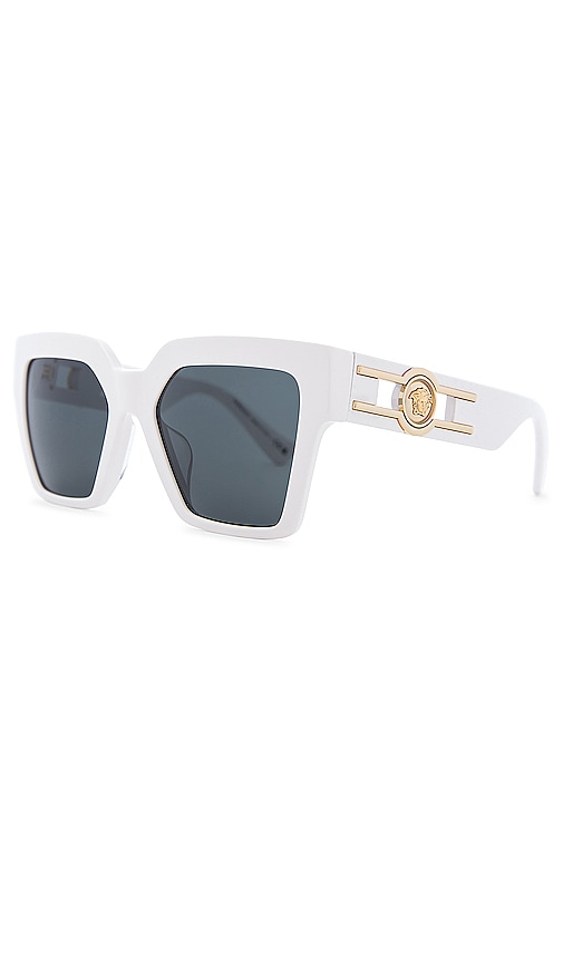 Shop Versace Square Sunglasses In White