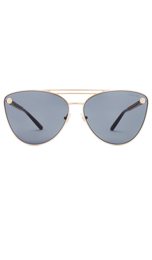Shop Versace Cat Eye Sunglasses In 黑色