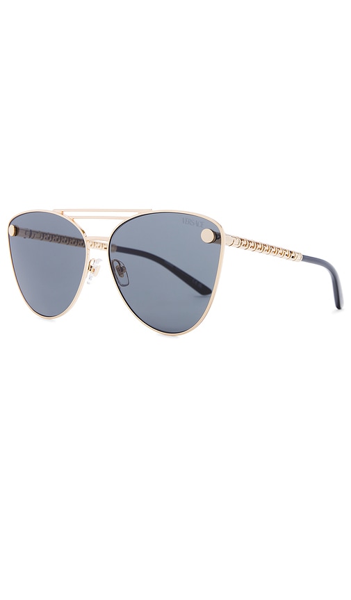 Shop Versace Cat Eye Sunglasses In 黑色