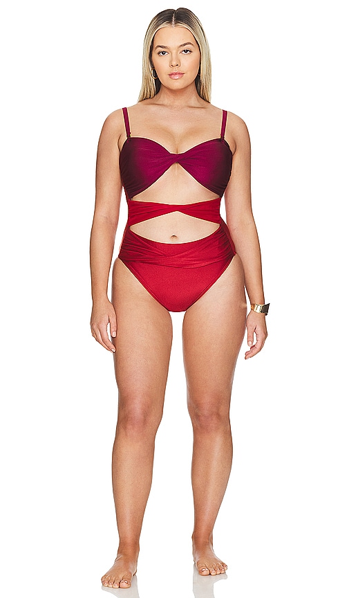 Shop Villa Fresca Mia Twisted One Piece In Fig