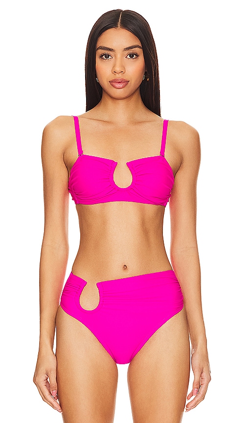 Shop Villa Fresca Sofia Bikini Top In Hibiscus