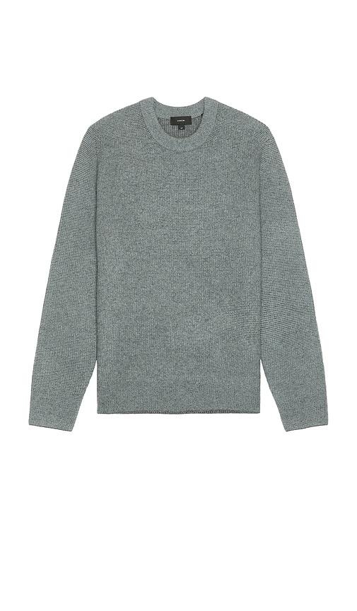 Vince Cashmere Thermal Crewneck Sweater In Green