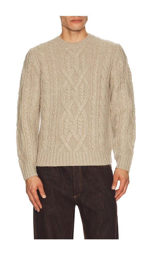 Vince Long Sleeve Crew Sweater In Oatmeal