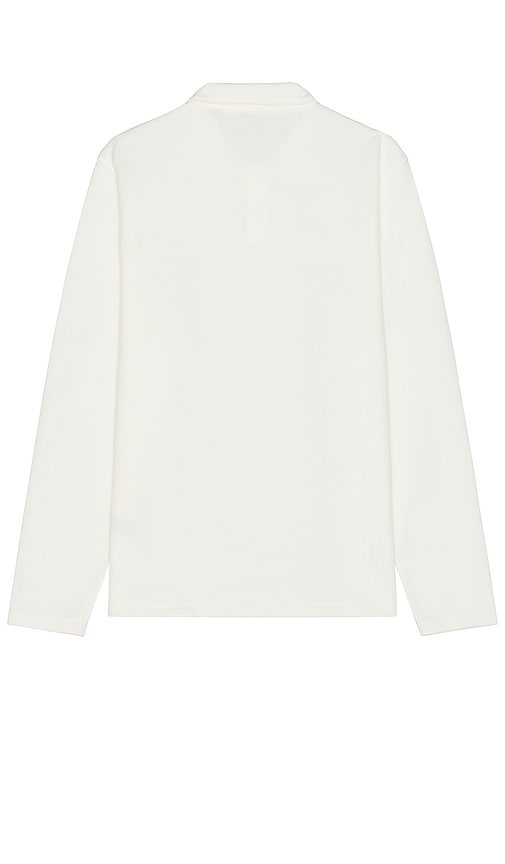 Shop Vince Double Knit Pique Long Sleeve Polo In Off White
