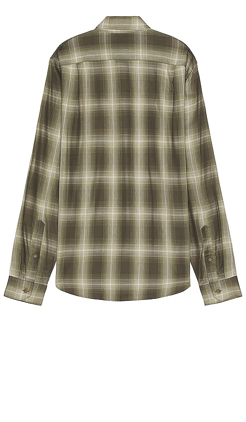 Shop Vince Toledo Shadow Plaid Long Sleeve Shirt In Smoke Tree & Cream