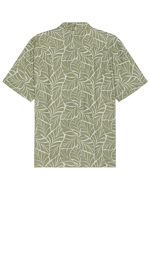 Shop Vince Knotted Leaves Short Sleeve Shirt In Dried Cactus